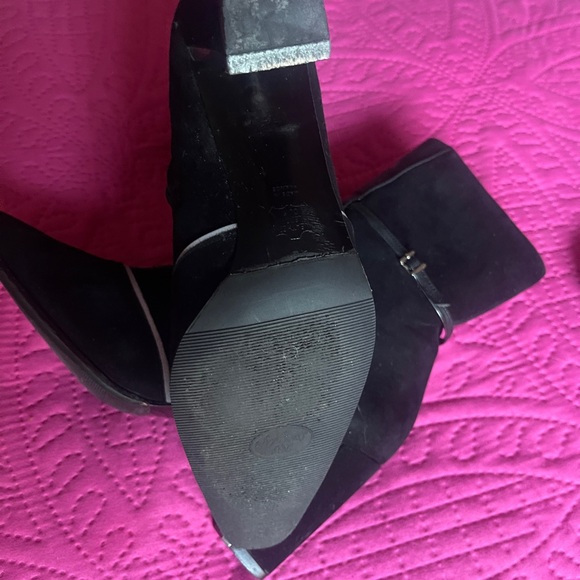 VINTAGE AUTHENTIC LAGERFELD for CHANEL BLACK SOFT SUEDE & LEATHER BOOTS size 5’5